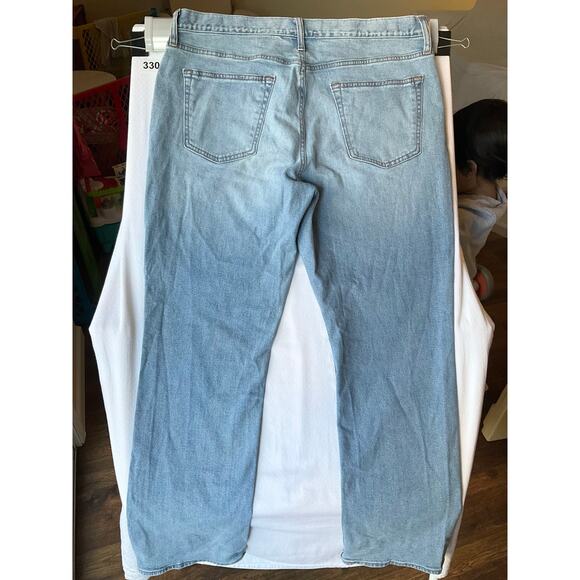 Old Navy Men Waxed Denim Straight Leg Jeans Size 36 x 30, Blue - Picture 12 of 12